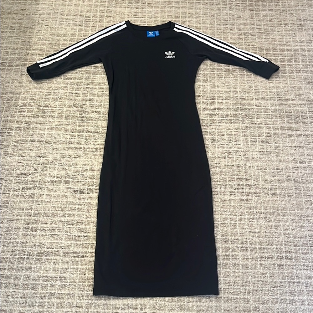 Adidas Maxi Athletic Dress with White Stripes